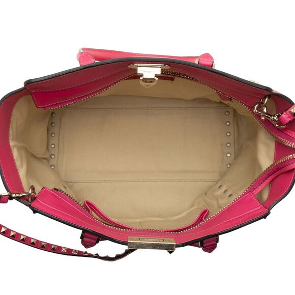 Valentino Calfskin Rockstud Double Handle Medium Tote - Picture 7 of 16